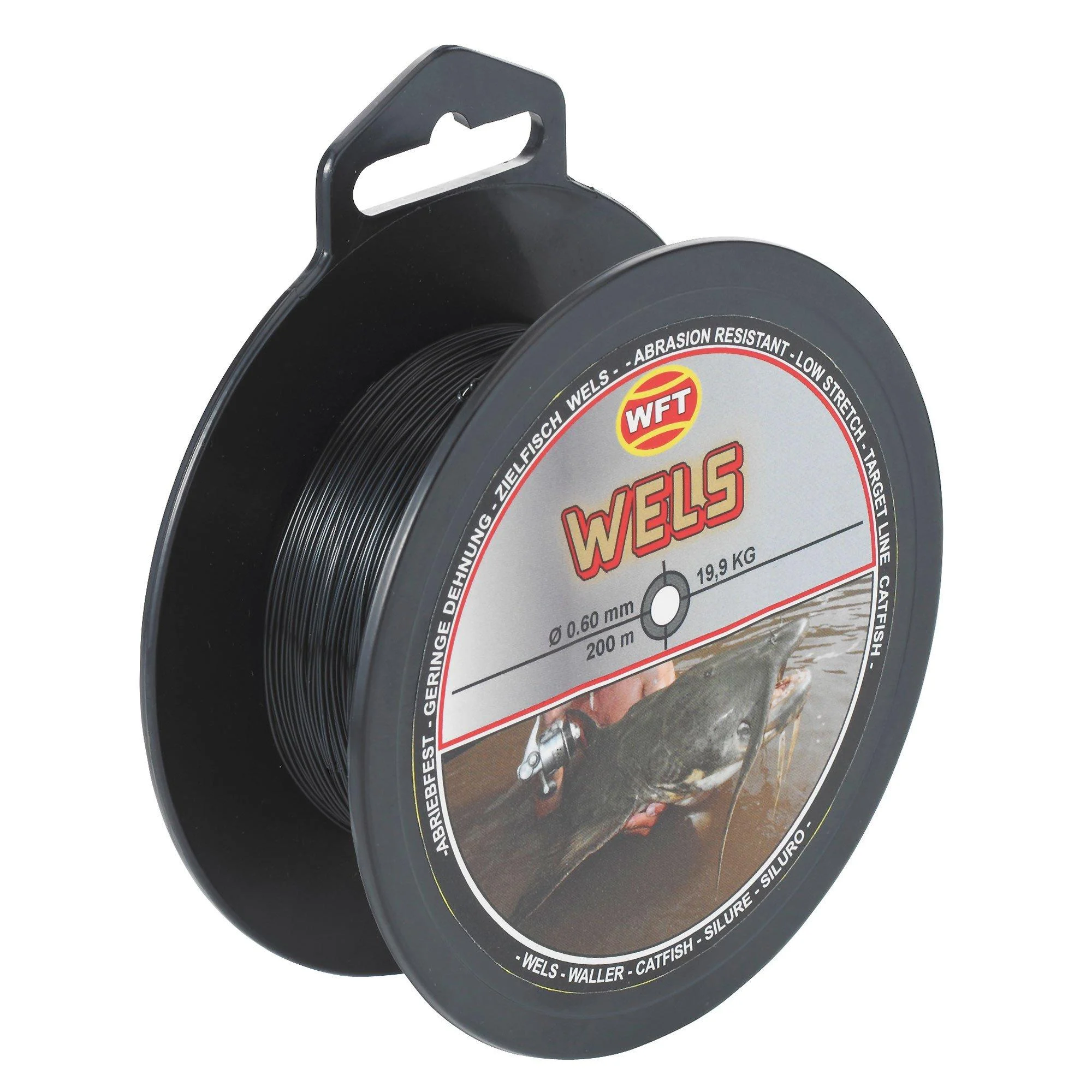WFT target fish Wels 200m - monofile wall cord for waller fishing fishing cords catfish monofile cord for waller catfish 0.60mm / 19.9kg load capacity