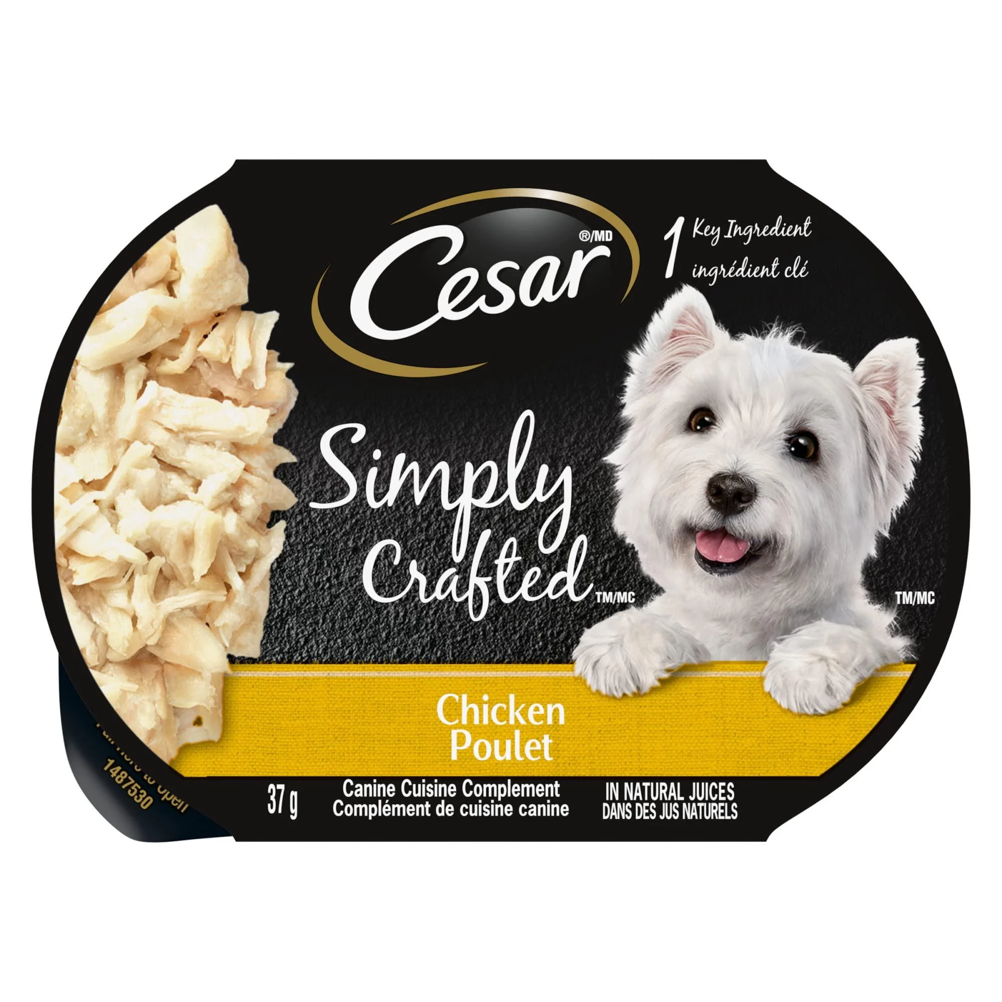 CESAR Simply Crafted Wet Dog Food Chicken Flavour 37g Pack of 10