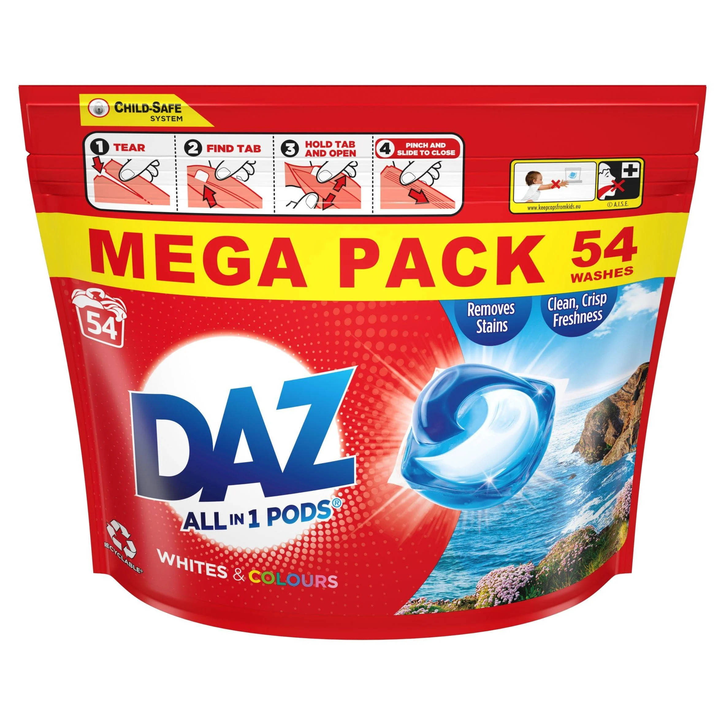 DAZ All-in-1 PODs Washing Liquid Capsules 54 Washes
