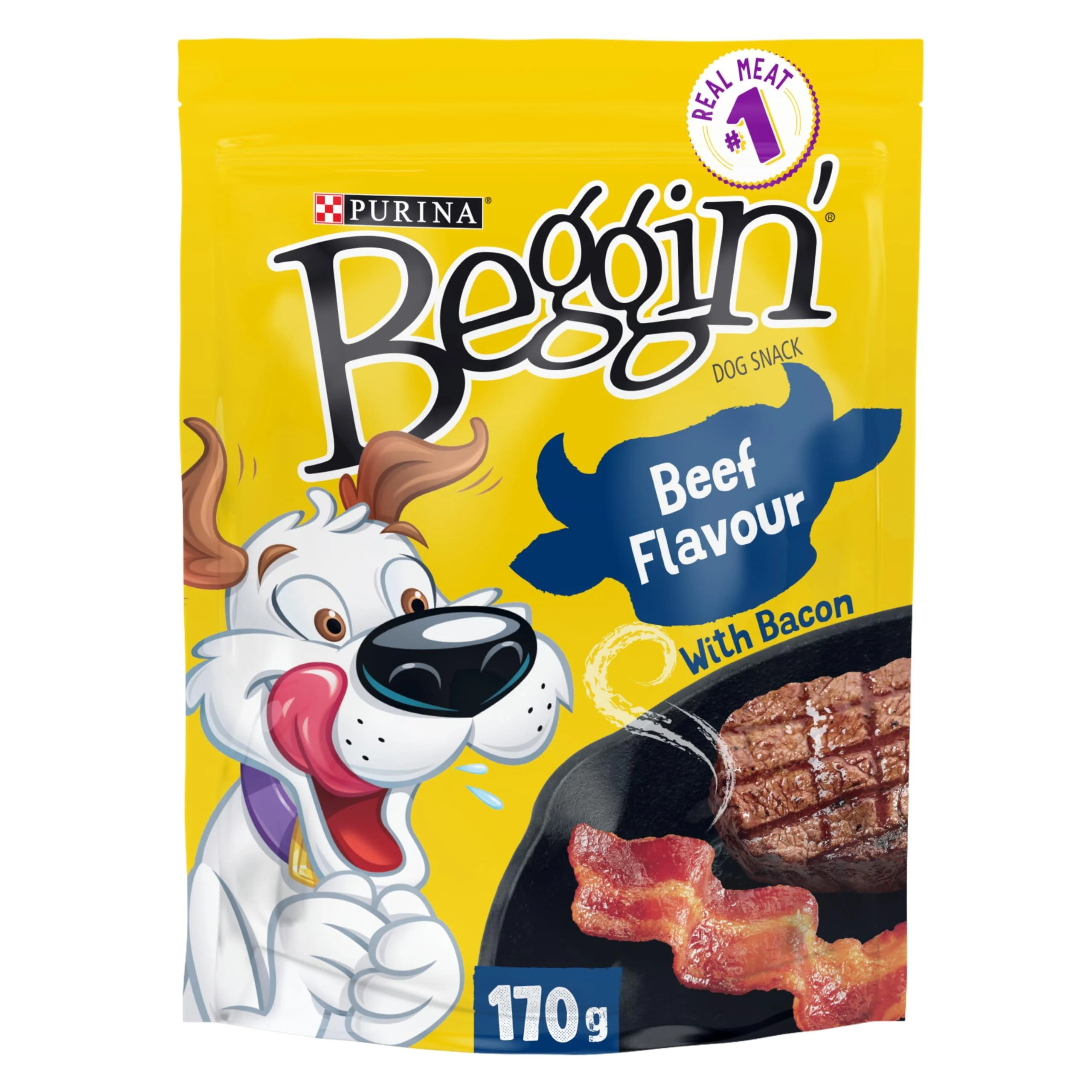 Beggin' Strips Dog Treats Beef and Bacon - 170 g Pouch (1 Pack)