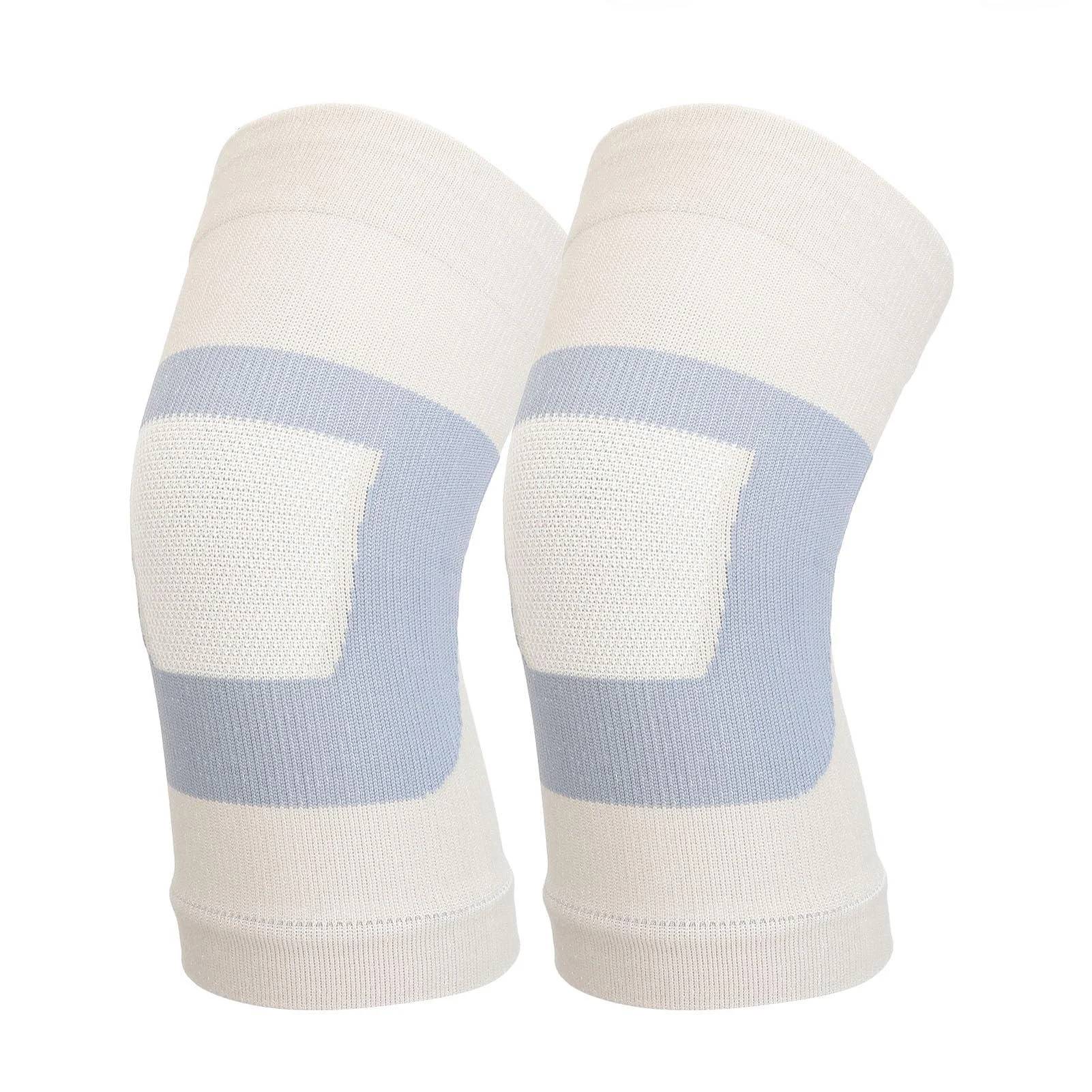 Fabater Knee Sleeve Non Slip Compression Knee Support Breathable Light Gray for Fitness (L)