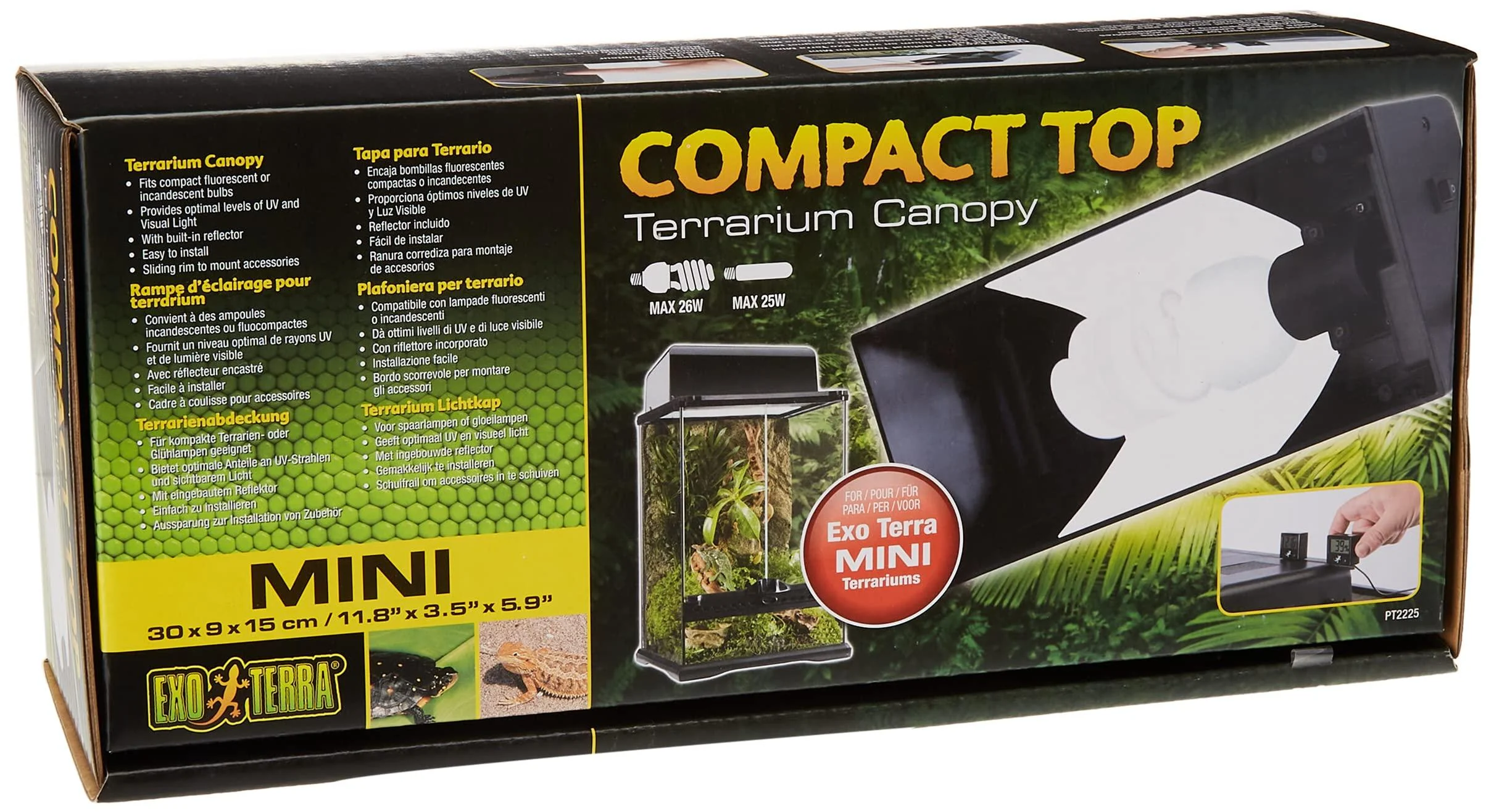 Exo Terra Compact Top terrarium cover mini for 1 lamp with reflector 30 x 9 x 15 cm E27 socket