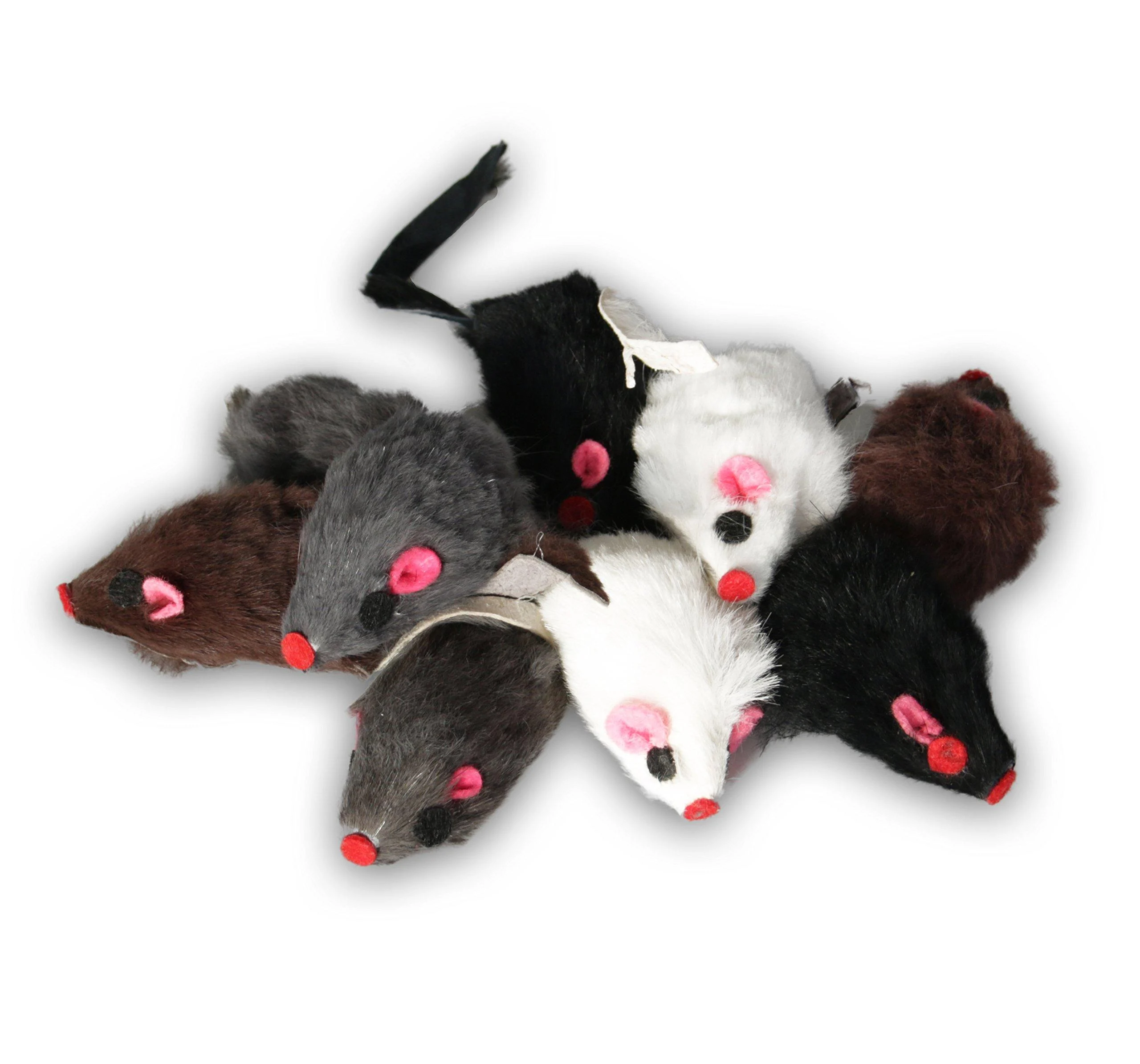 EBI real fur toy mouse ideal activity for cats fur mice in a set 5 cm each (9 pieces with rattle) - Europet Bernina