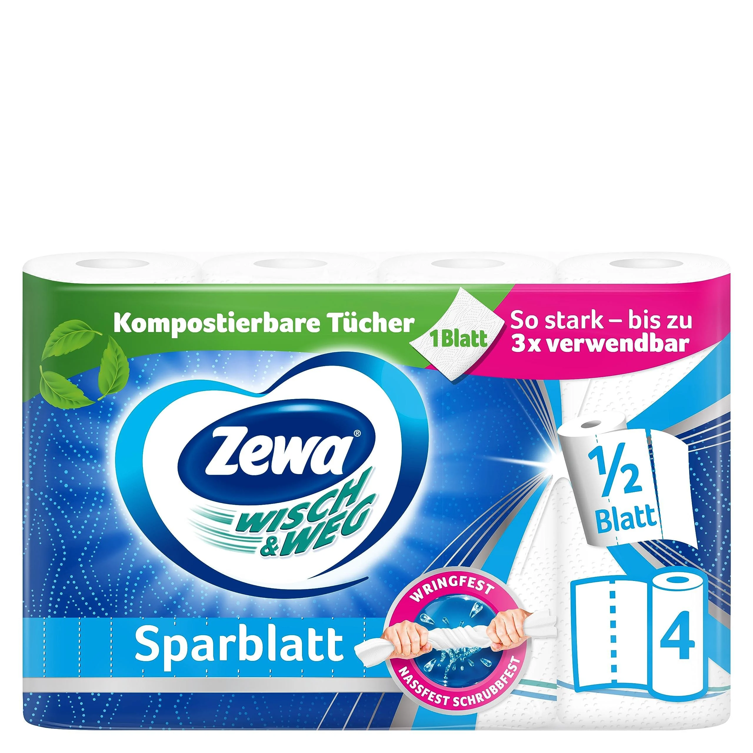 Zewa Wipe and Go kitchen rolls "Sparblatt" 4 x 74 sheets 1 pack (1 x 4 pieces)