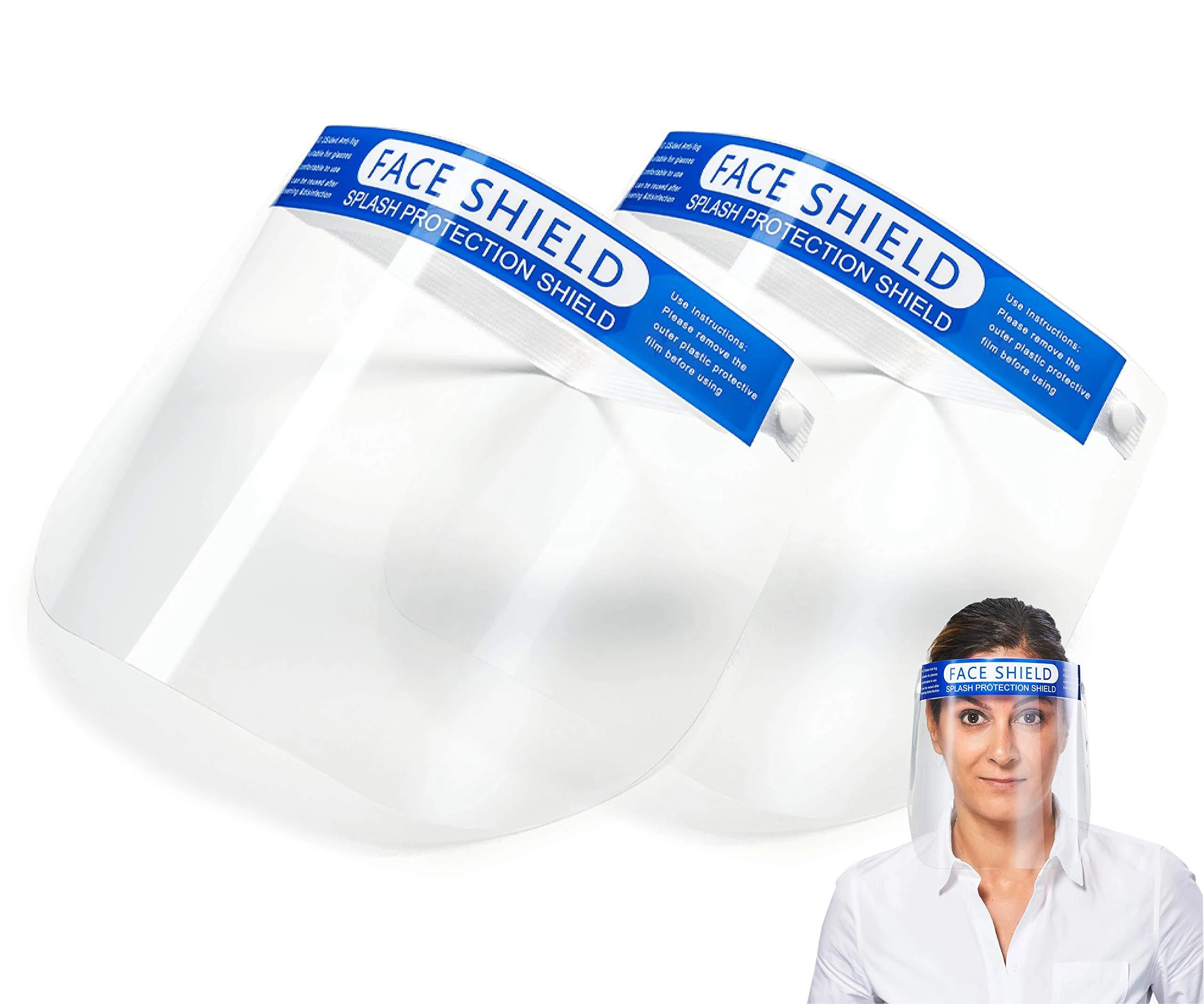 Pack of 2 face Shield with Anti-Fog Visor and Comfortable Thanks to Padding face Shield face Shield Visor spit Protection