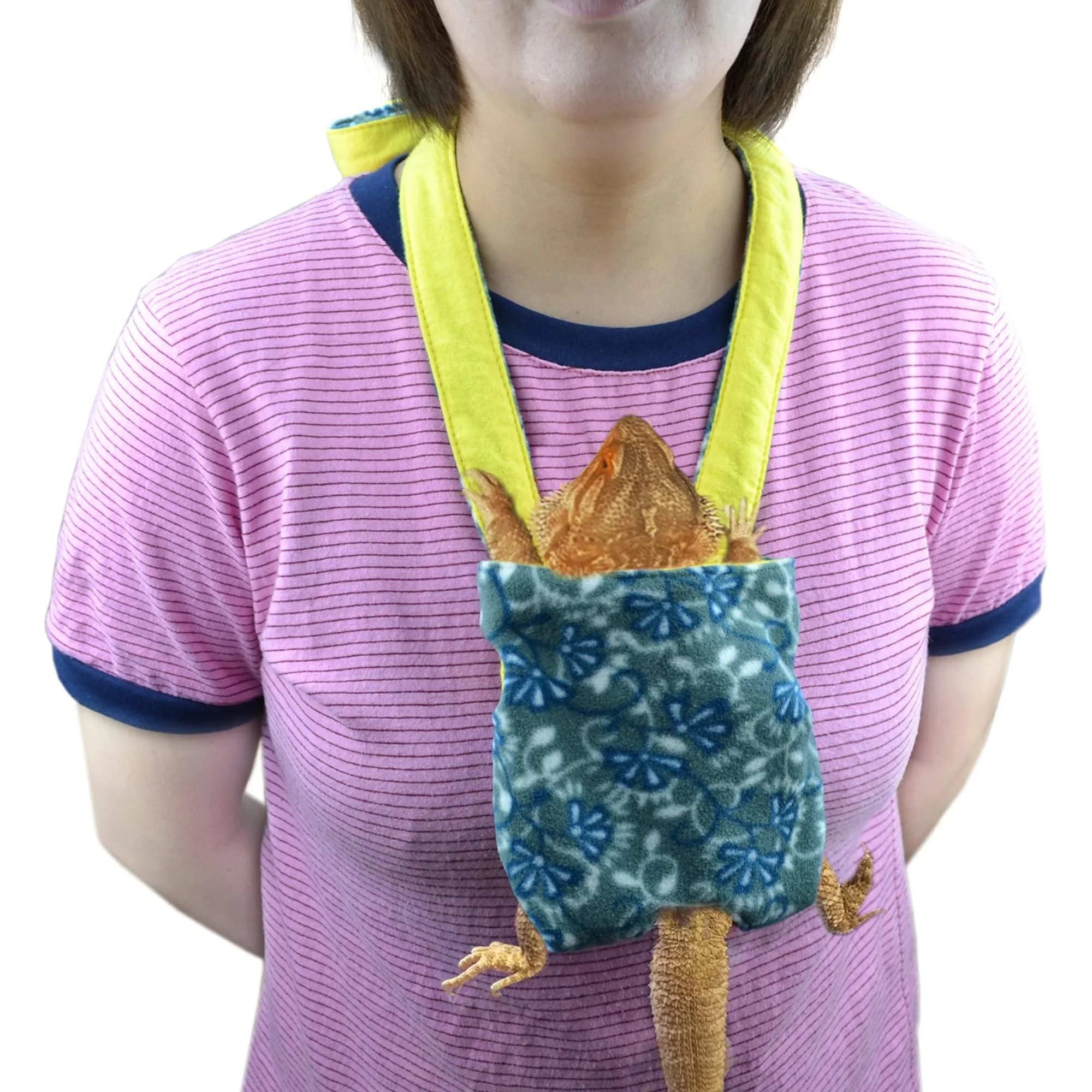Adjustable Bearded Dragon Sling Chest Carrier Pouch for Reptile to Prevent Them Falling or Slipping from Your Body - tinkare