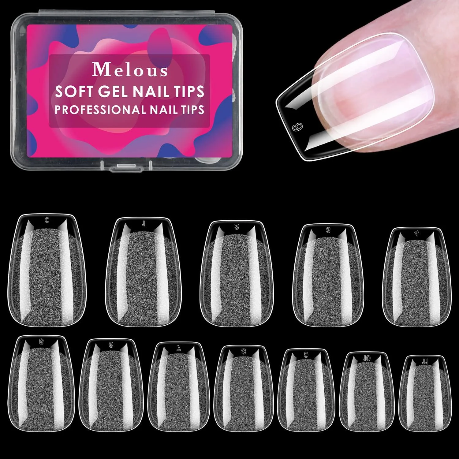 Short Coffin Nail Tips Melous 120 PCS Soft Gel Tips Pre Buff Full Cover Nail Tips Half Matte Gel x Nail Tips