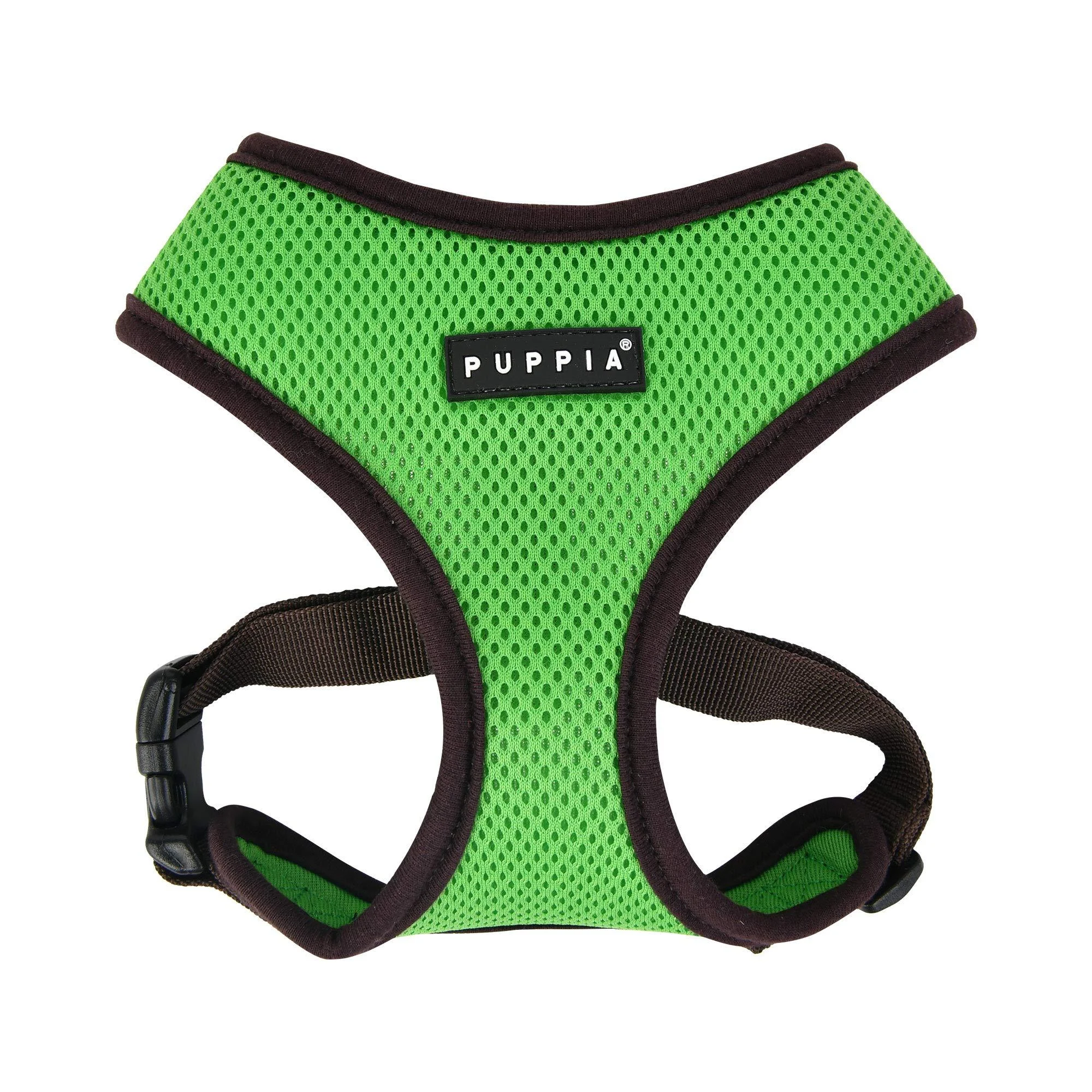 Puppia Soft Harness II - Soft dog harness for small and medium-sized dogs - very comfortable and adjustable Green L