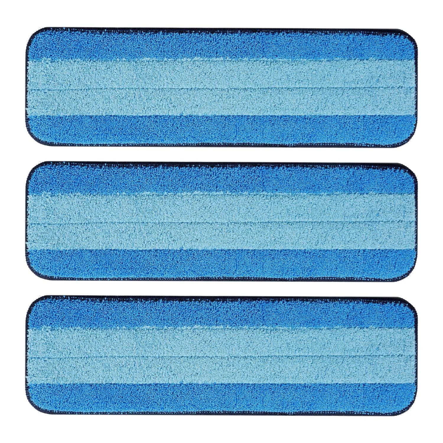 3 Pack Microfiber Cleaning Pads for Bona Mop, Safe for Hardwood and Hard-Surface Floors, Reusable Microfiber Mop Pads for 18 Inch Mop, No Residue, Super-Absorbent, Over 500 Machine Washes, Mr. Scrub
