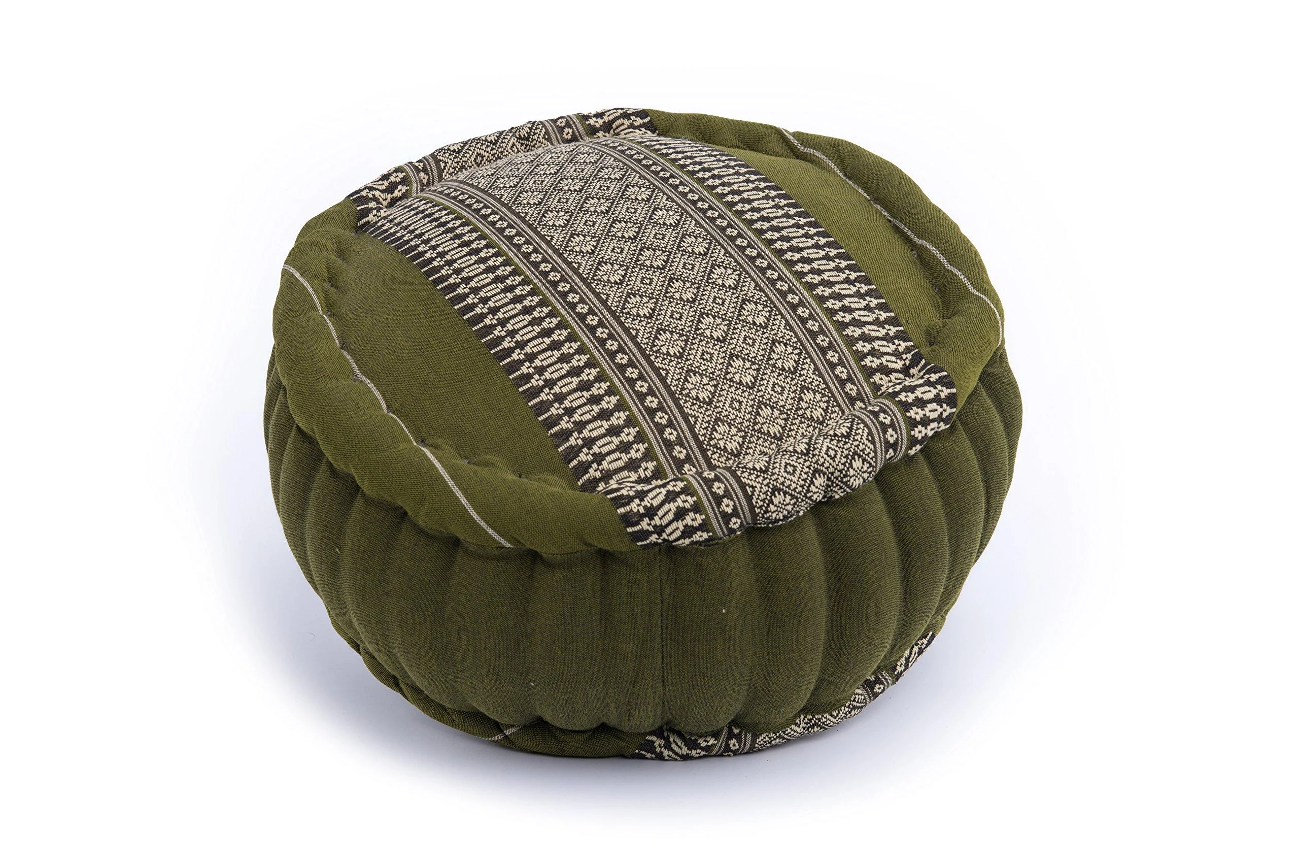 Commercial storm zafu meditation pillow with filling made of kapok 34 x 15 colorful pillows for seat meditation Lotusitz or Zen meditation (Thai pattern bamboo green) - Handelsturm