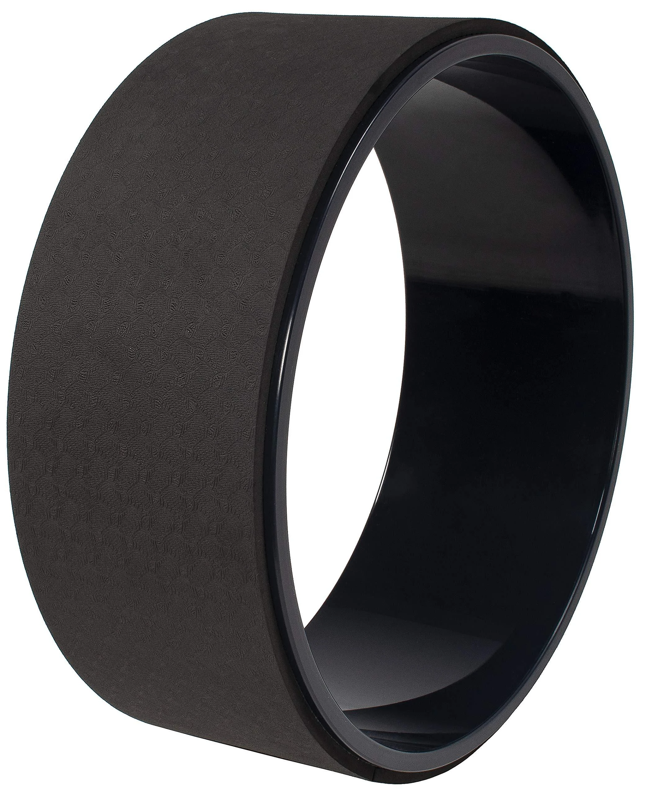 BalanceFrom Yoga Wheel for Stretching Dharma Yoga Prop Wheel, Comfortable Support for Yoga Poses and Backbends Black
