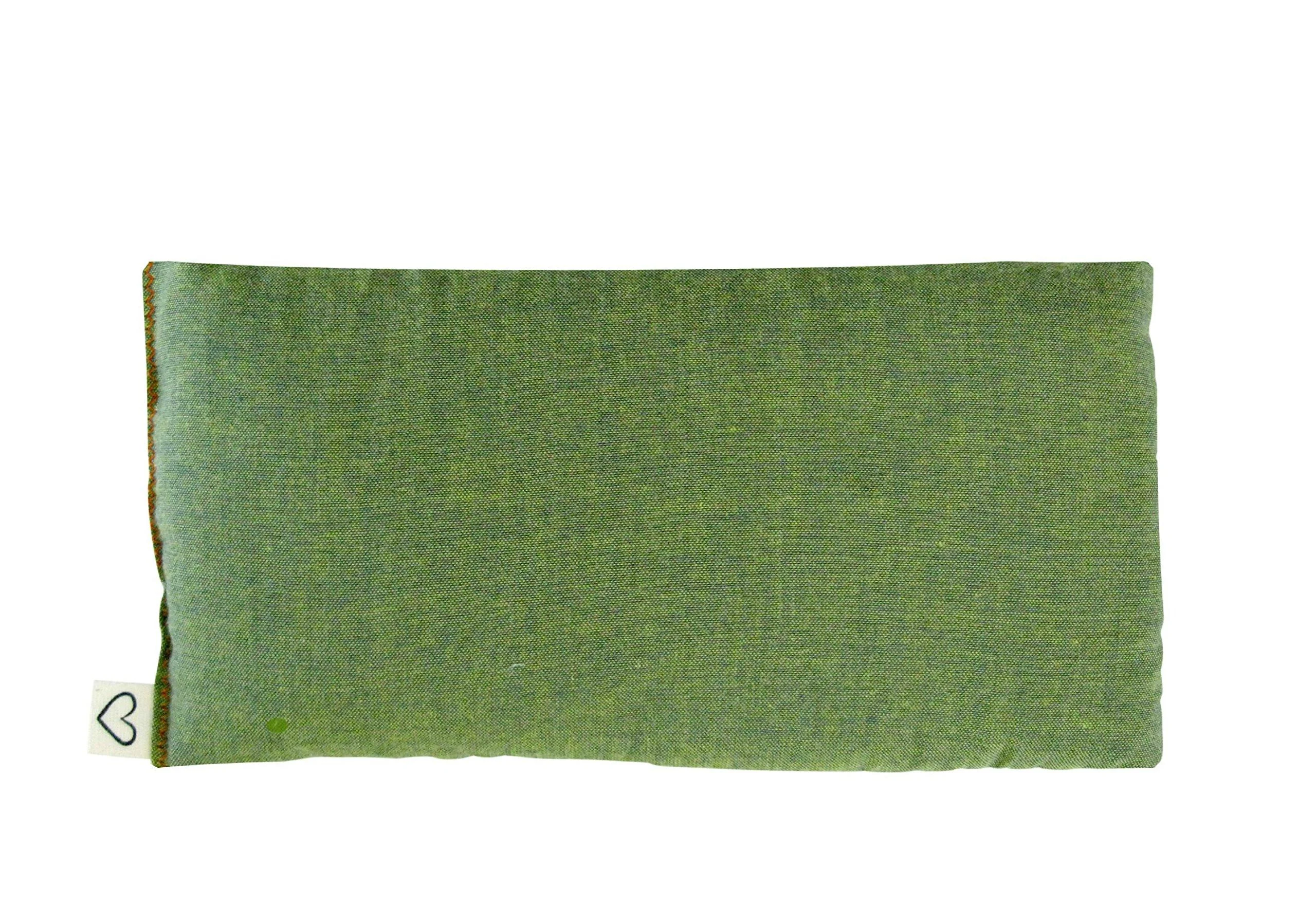 Peacegoods SCENTED Lavender Flax Seed Eye Pillow - 4 x 8.5 - Soft & Soothing Cotton - Naturally Calming Colors - green moss