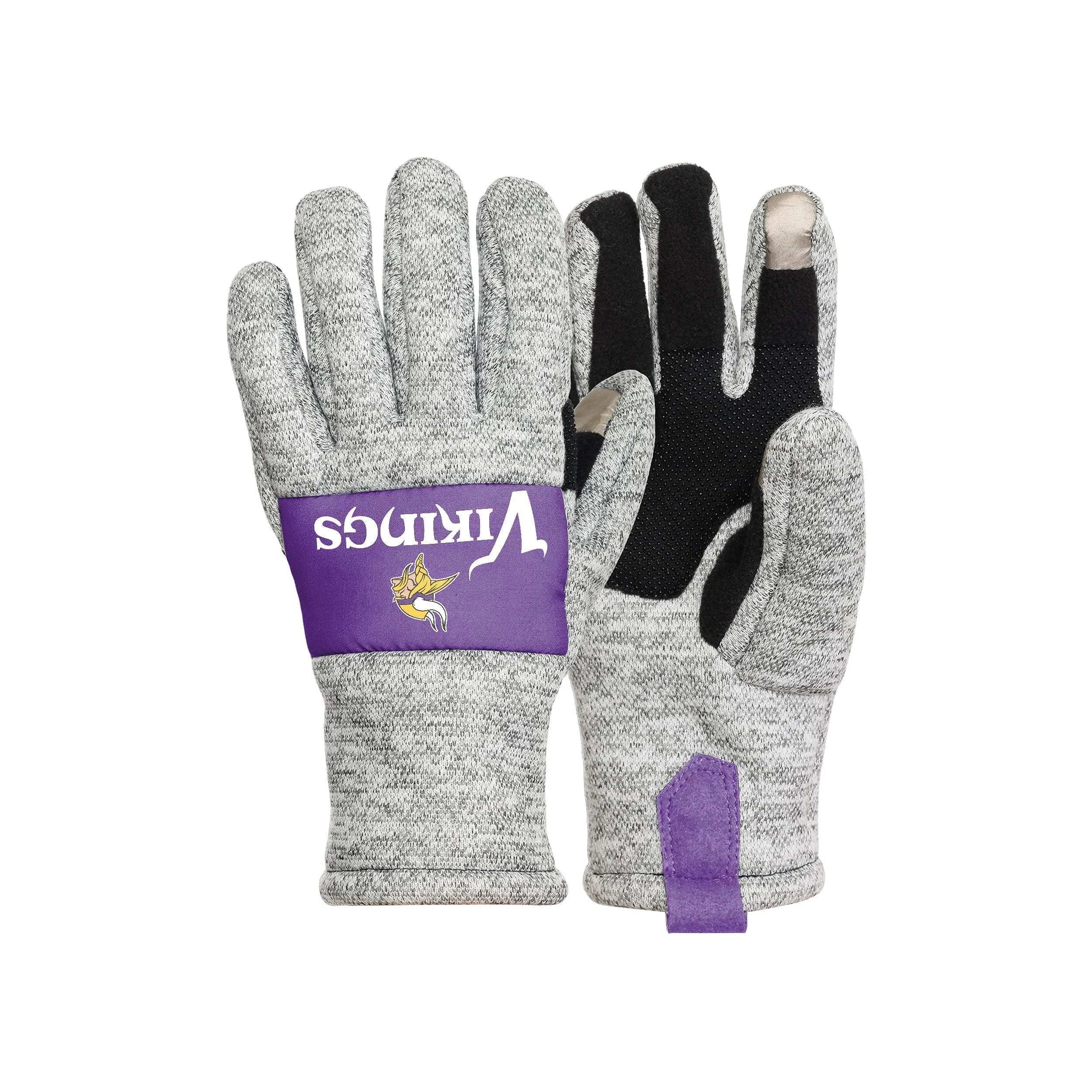FOCO Minnesota Vikings NFL Heather Grey Insulated Gloves - L/XL