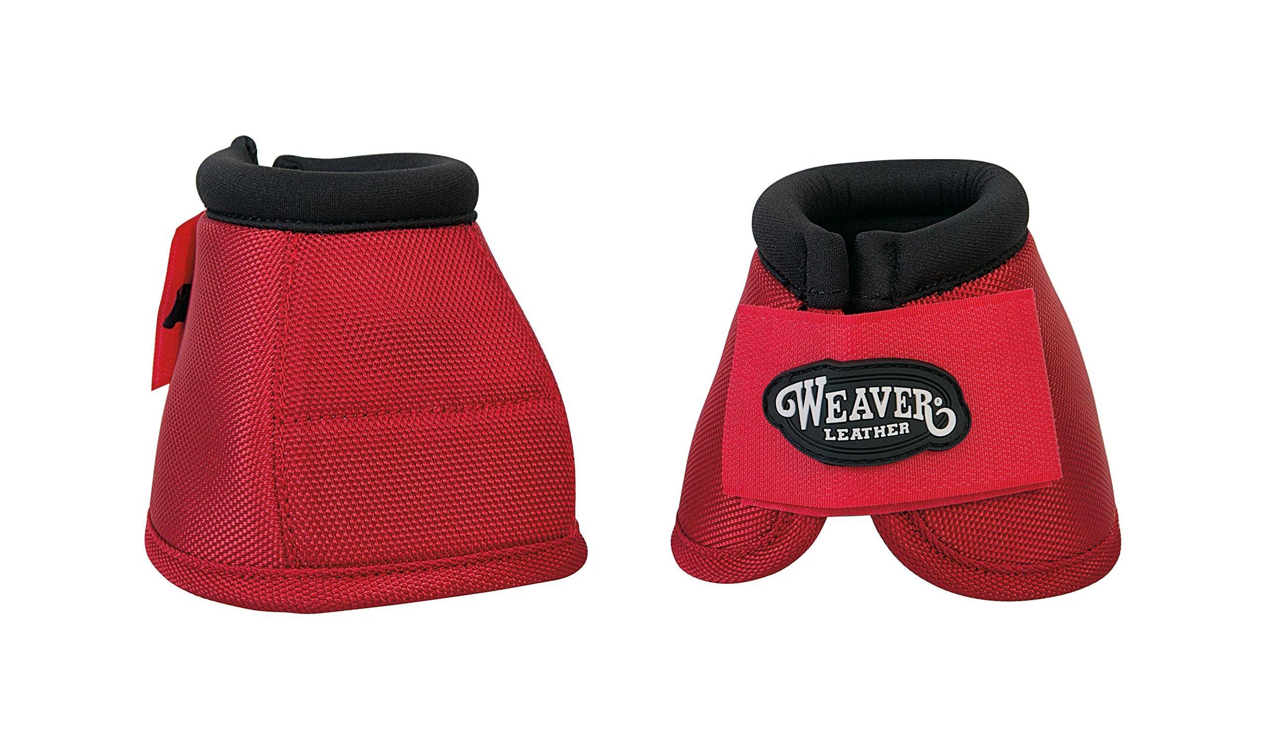 Weaver Leather bell boots without turning L red