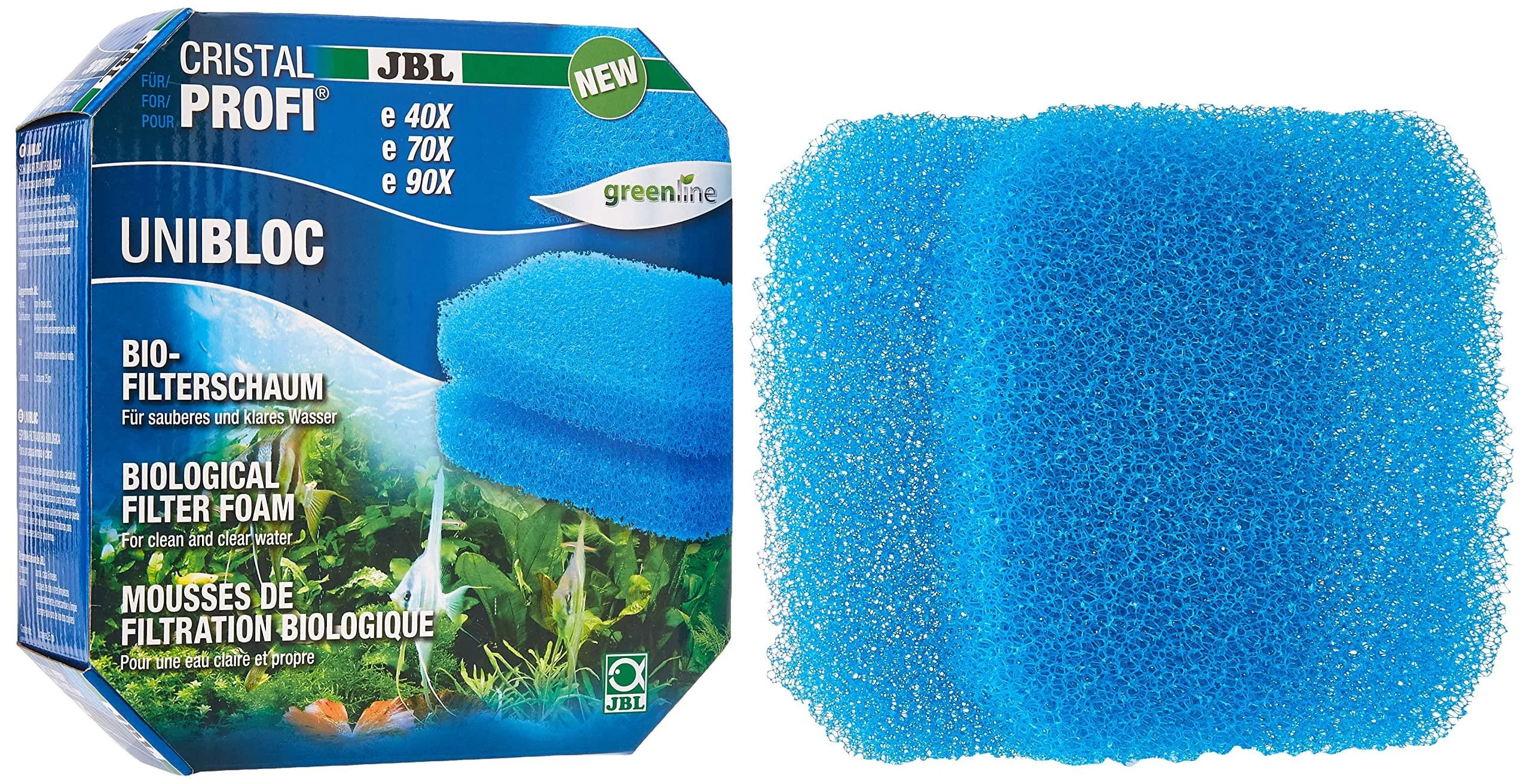 JBL Unibloc 6016100 Bio filter foam Use for aquarium filter CristalProfi e 40x E 70X E 90X 2-pack for Cristalprofi E4/7/900/1-2