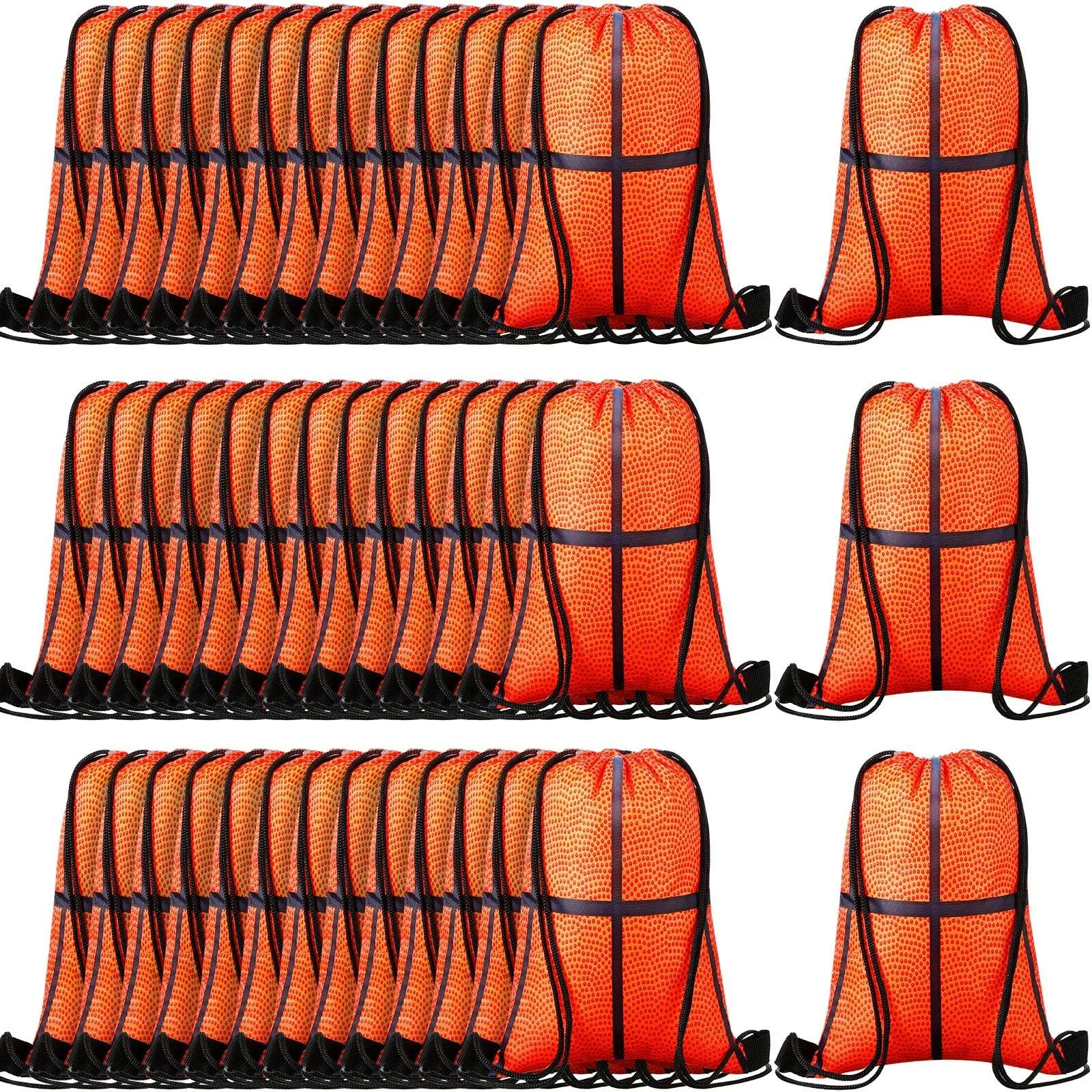 50 Pcs Basketball Drawstring Bag Sports Drawstring Backpack Unisex Team Basketball Party Favors Football Basketball Gift Volleyball Basketball Sack Pack for Kids Men Women Gym Travel 10 x 7 inches - Kigeli