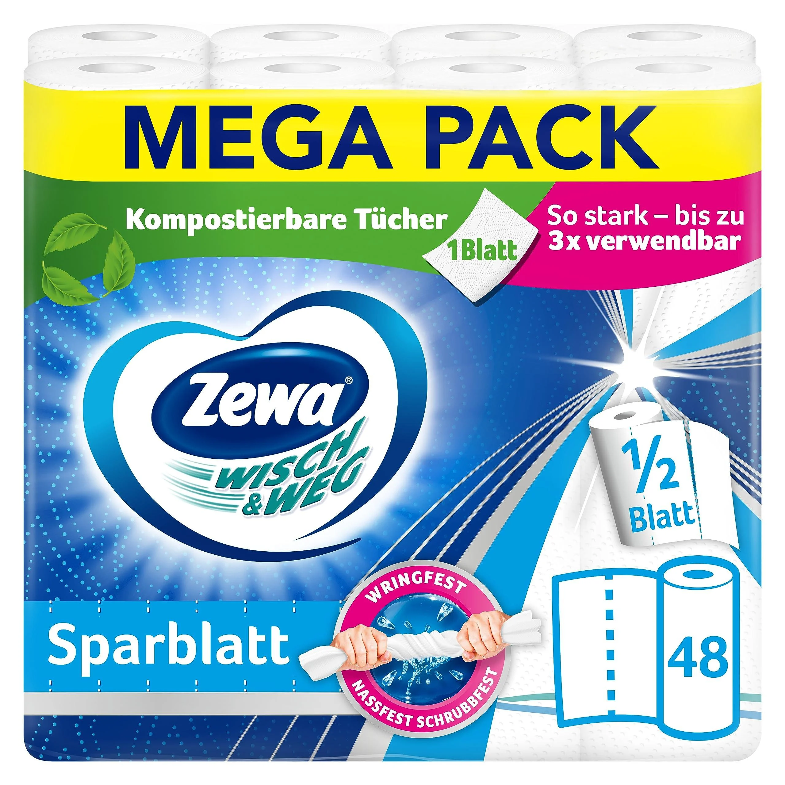 Zewa Wipe&Wipe Paper Mega Pack 12 packs white 12 pieces (1 pack) white