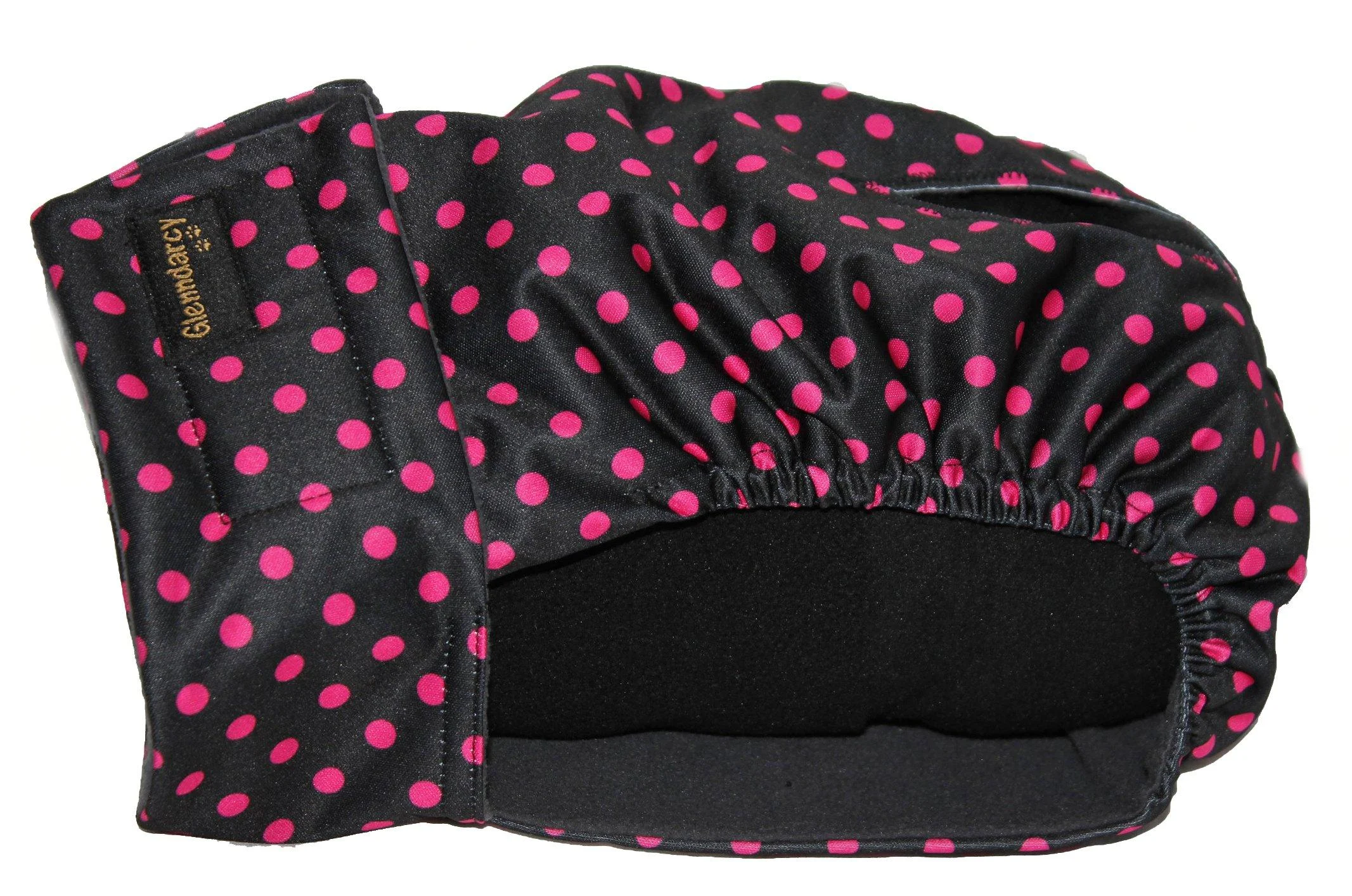 Glenndarcy Female Dog Pants - Washable - Black Pink Dots Medium Pants only Black Pink Dots Medium Pants only
