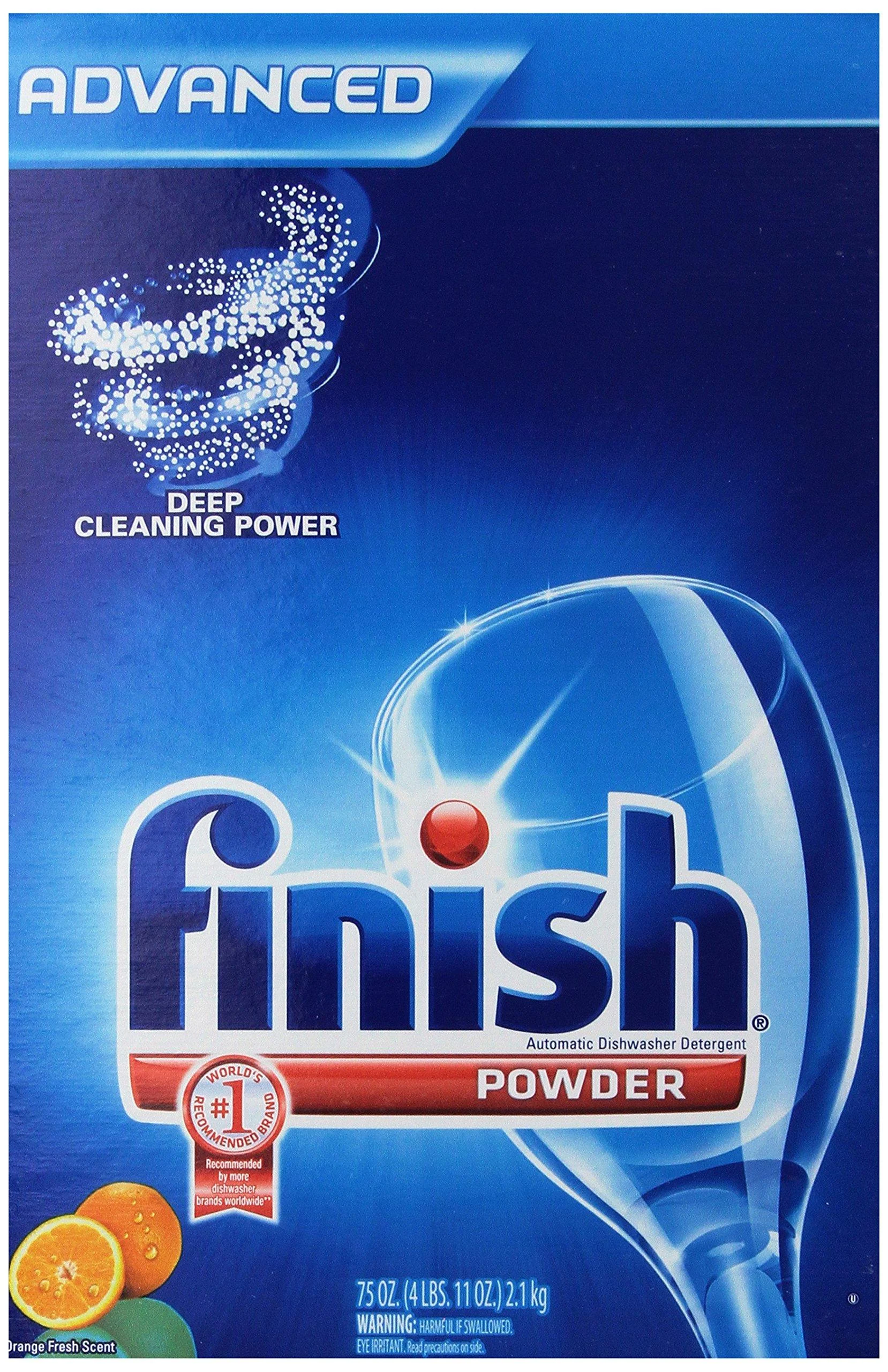 Finish Powder Automatic Dishwasher Detergent Orange Fresh Scent 75 Ounces (Pack of 6)
