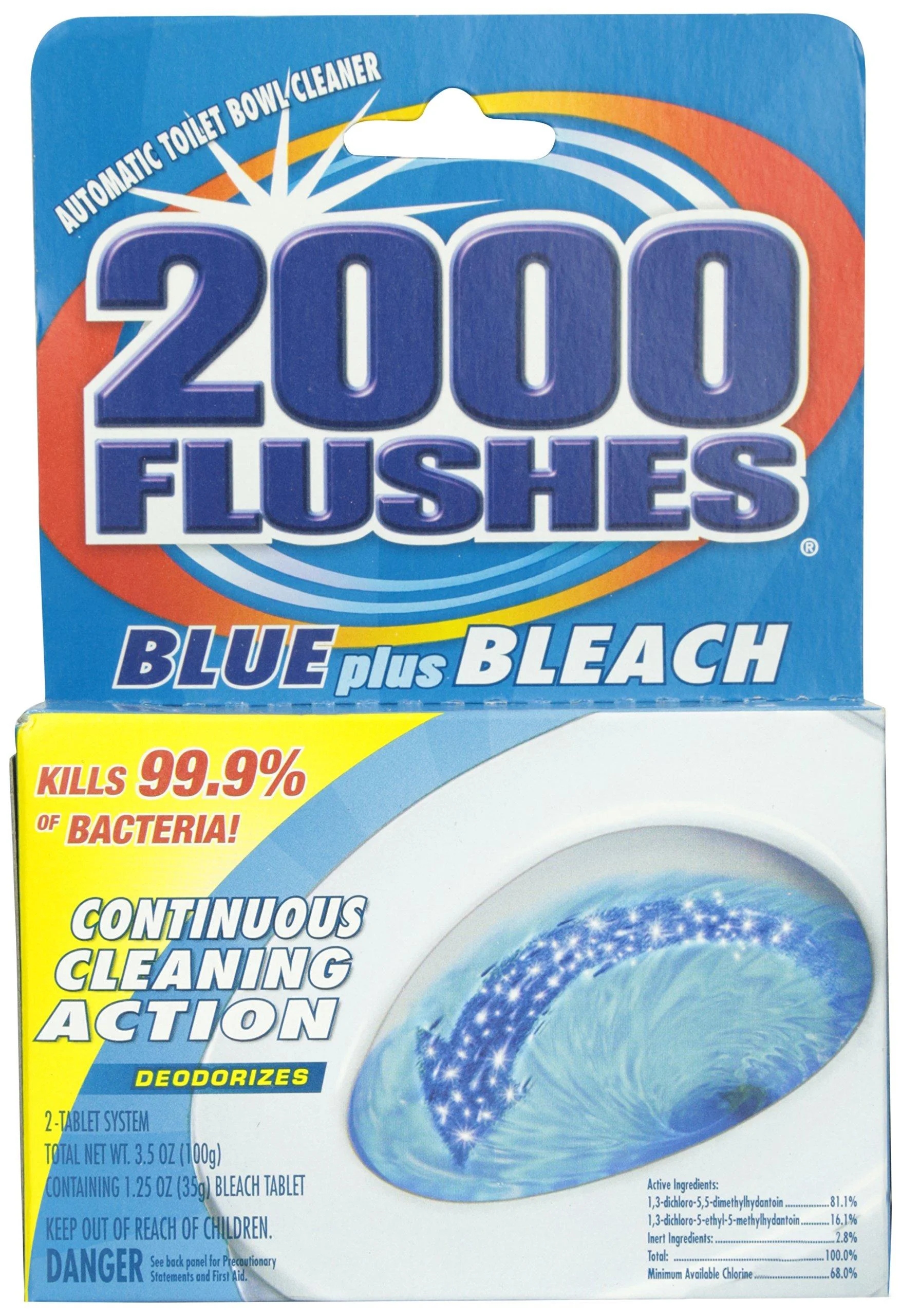 2000 Flushes Blue Plus Bleach 3.5 oz