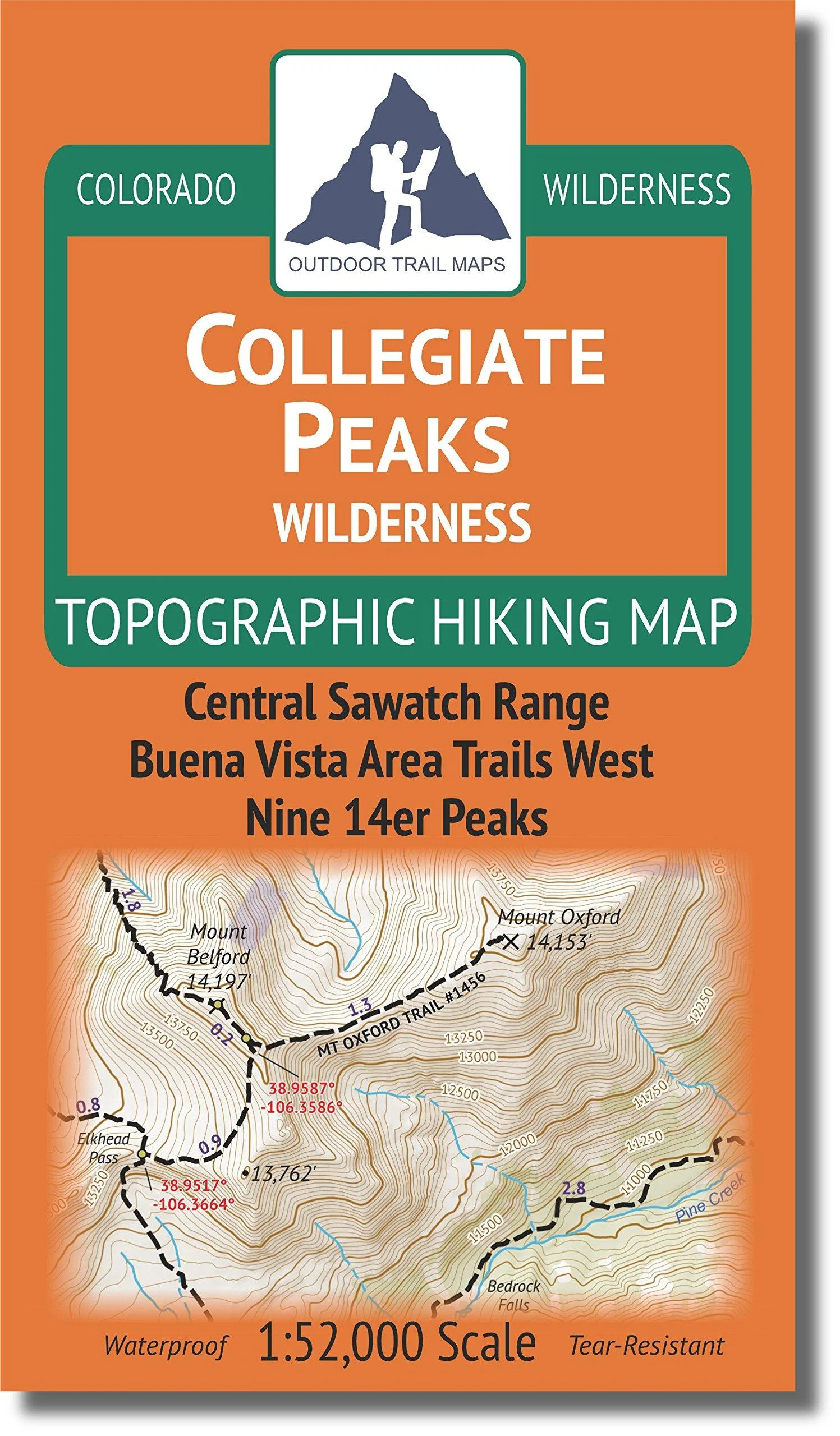 Collegiate Peaks Wilderness - Colorado Topographic Hiking Map (2018)