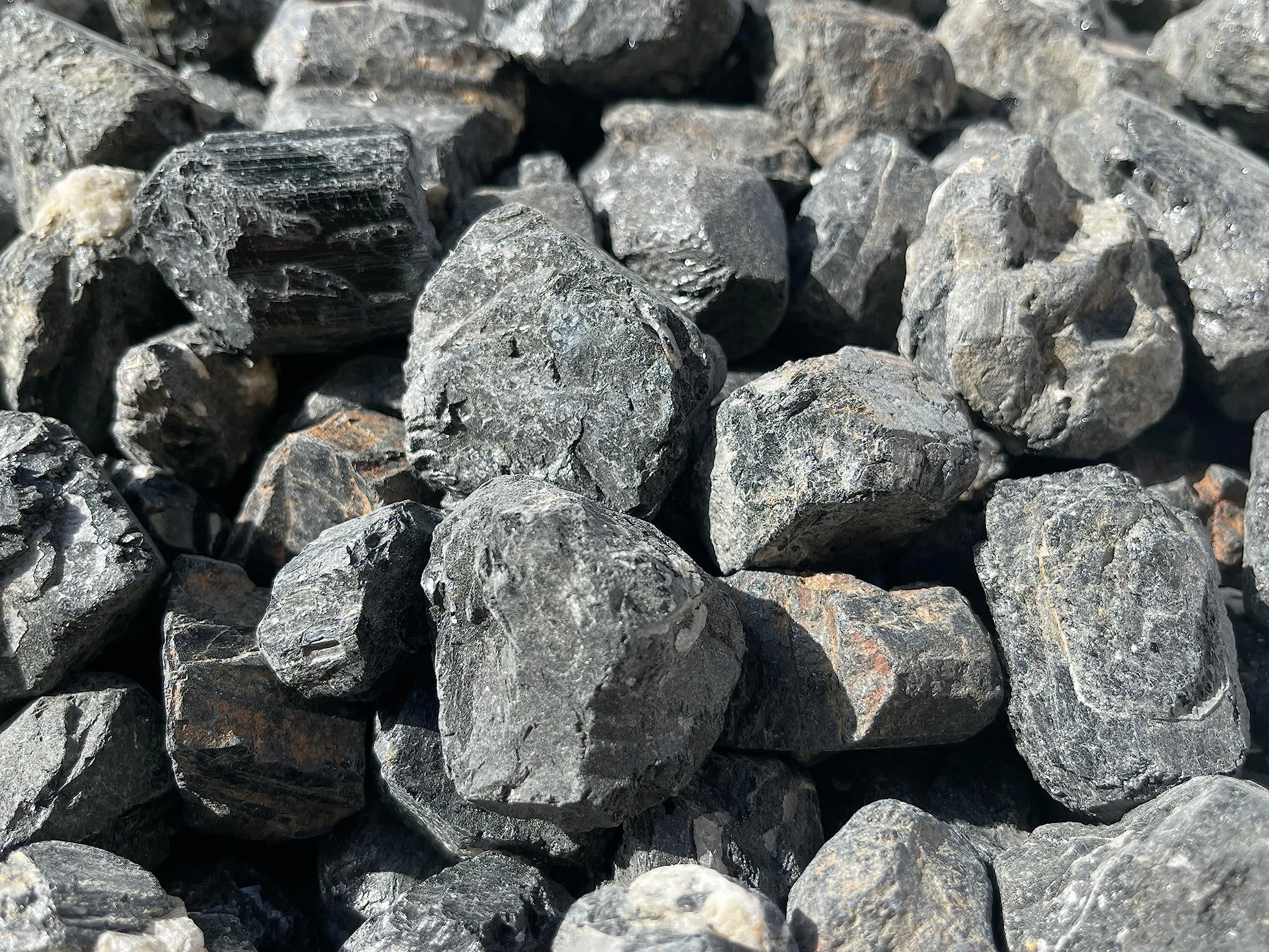 GAF TREASURES Wholesale Raw Black Tourmaline Crystals Natural Black Tourmaline Stone Black Tourmaline Rough Healing Crystals (Black Tourmaline 1 Pounds) Black Tourmaline 1 lb