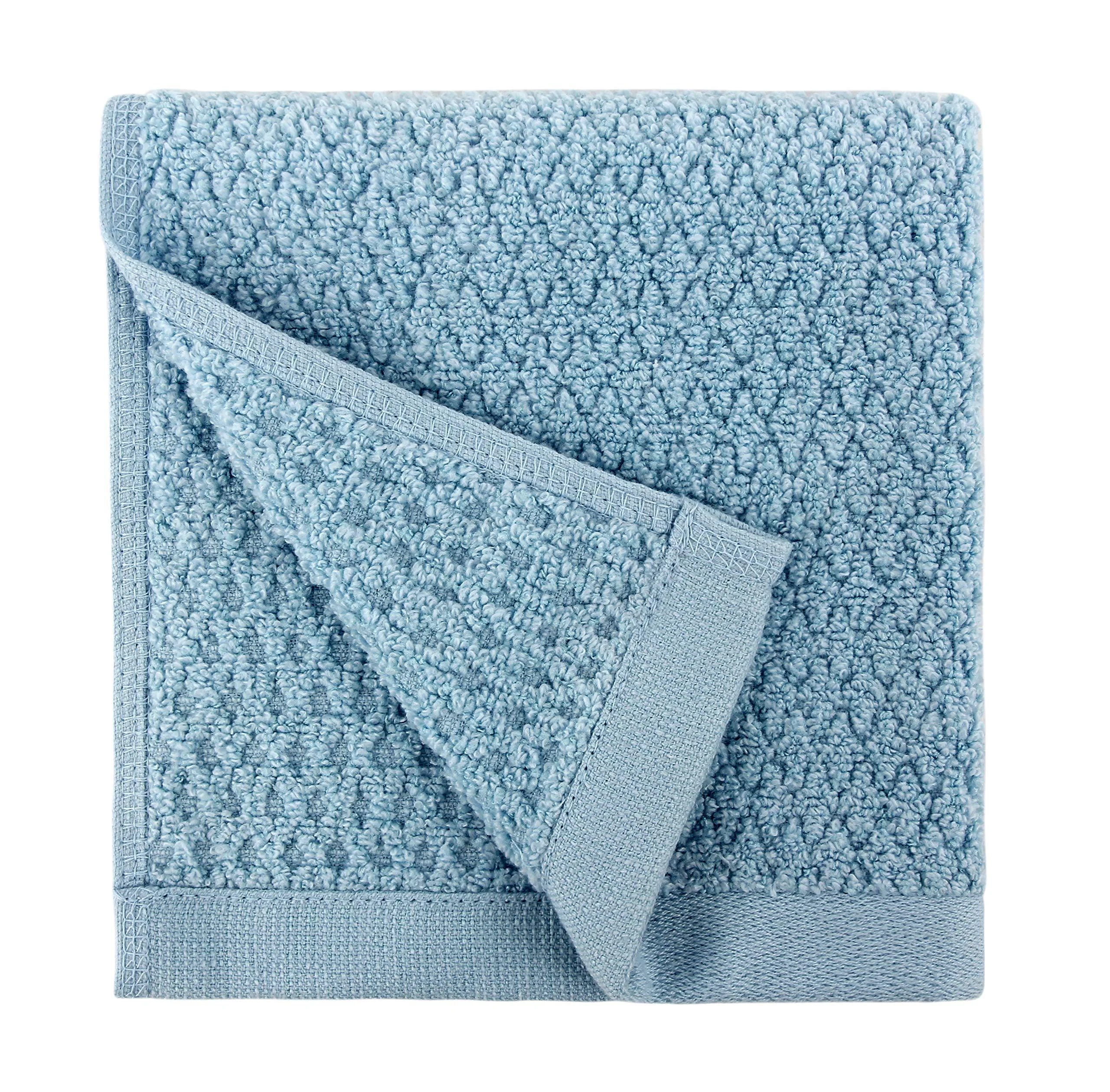 Everplush Diamond Jacquard Washcloth 6 Piece in Aquamarine 6 x Washcloth ( 13 x 13 IN) Aquamarine