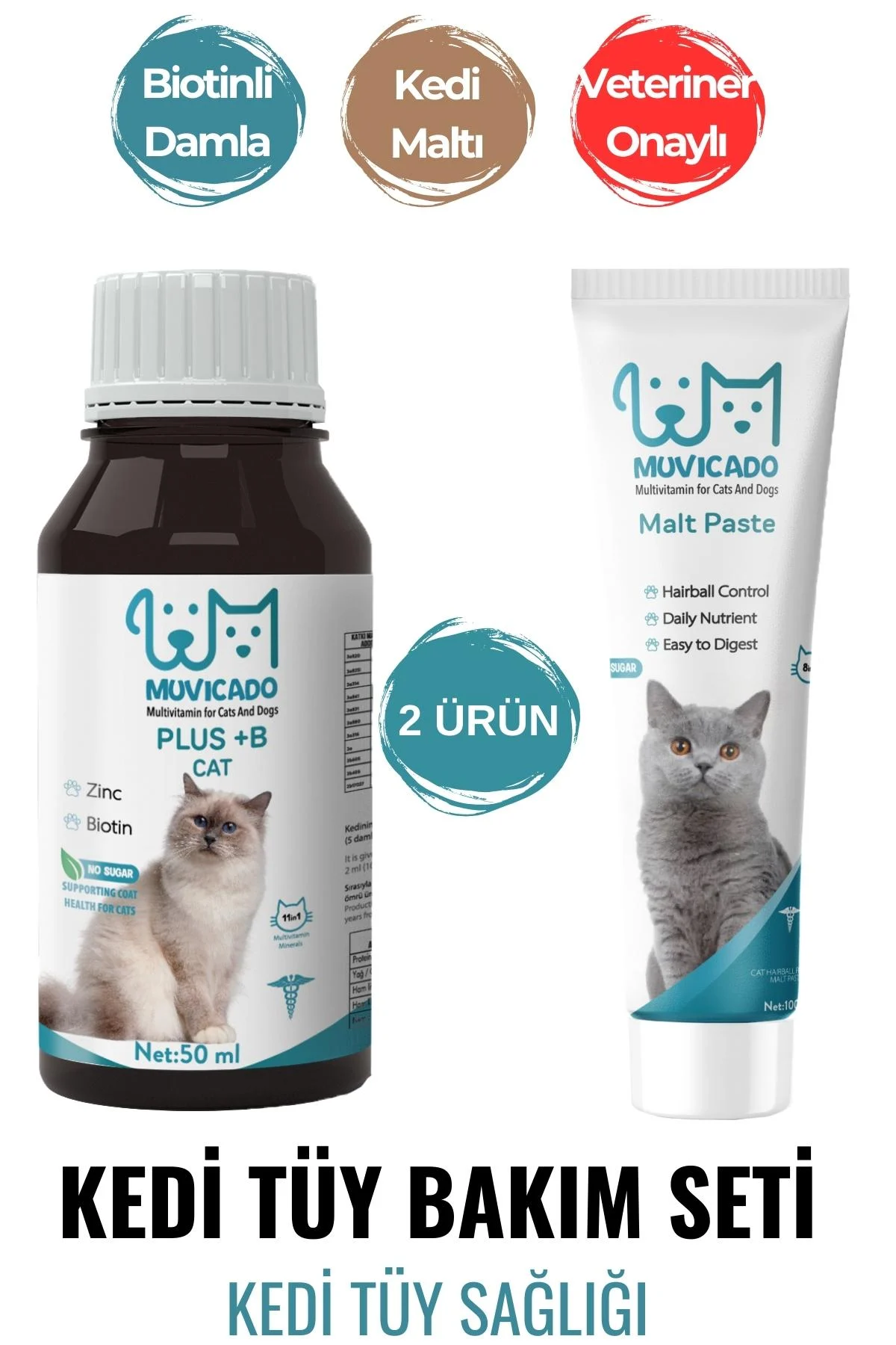 muvicado Multivitamin Cat Hair Drops That Reduce Shedding and Nourish Cats - Cat Malt Paste