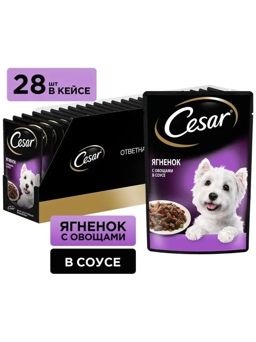 CESAR Wet food for adult dogs lambs and vegetables 28x85g