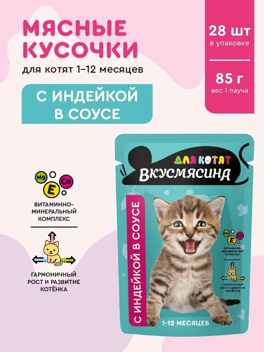 TASTY Kittens Feed Wet spider 85 g 28 pcs turkey